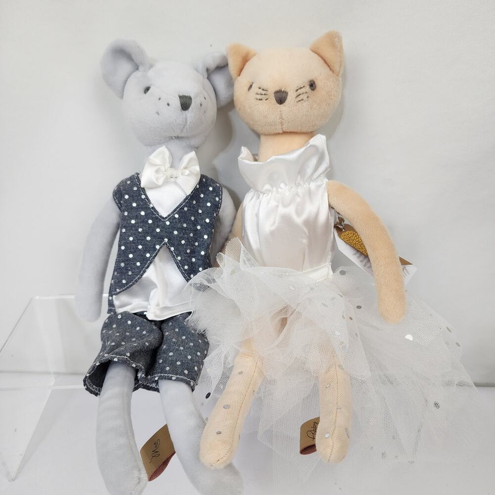 Debi Lilly Plush Max the Mouse and Poppy Cat Formal Couple 14" New w/Tags